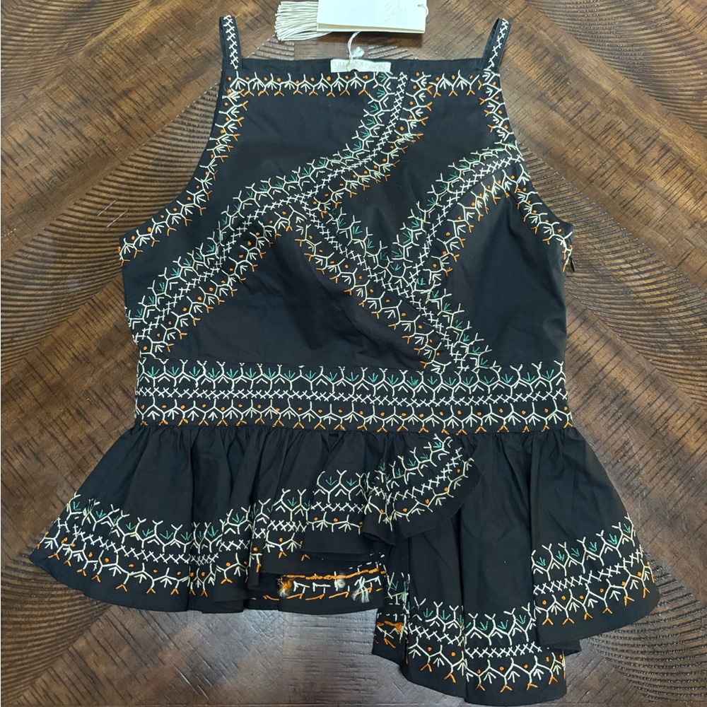 Ulla Johnson Pilar Blouse in Noir Black